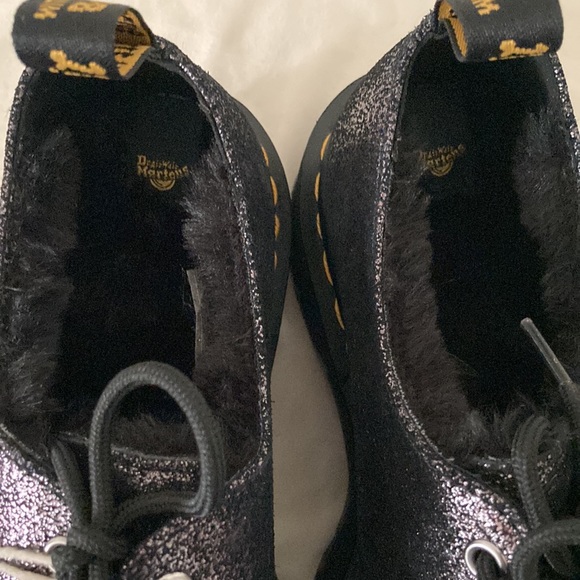 Dr Martens Shoes 1461 Quad Metallic Leather Faux Fur Lined Platform Oxford NWT 9 - Picture 8 of 9